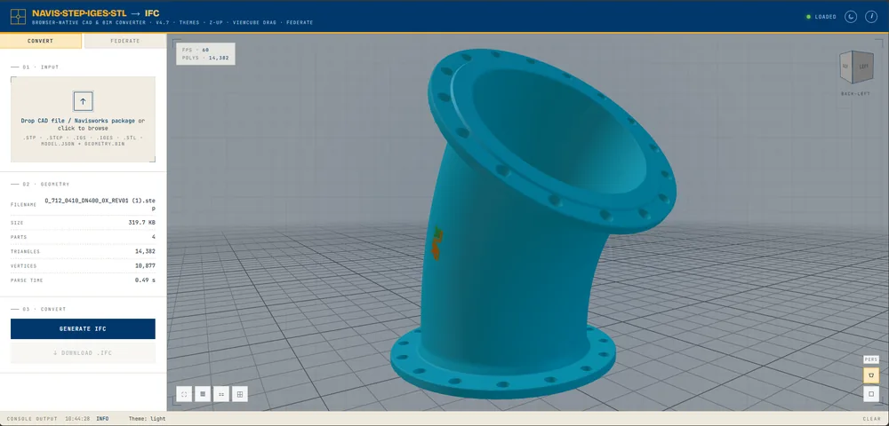 STEP to IFC Converter screenshot